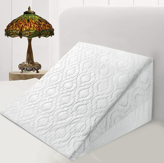 LARGE TRIANGLE ADULT WEDGE Pillow For Sleeping Post Surgery Bed Rest Reflux - Wedge Pillow For Leg & Knee, Gerd Hip & Lower Back Pain, Improves Circulation - Removable Zip Cover