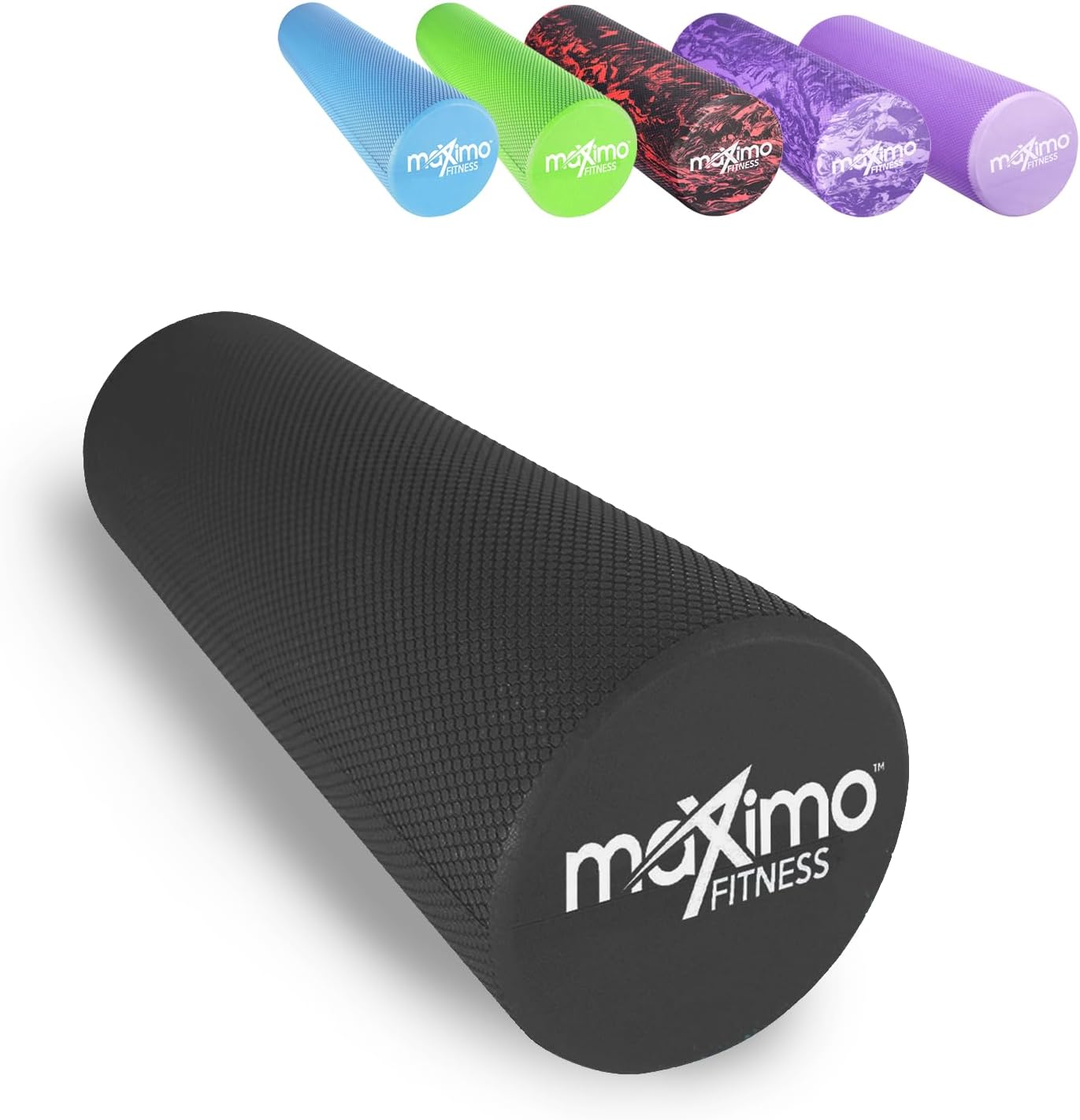Maximo Fitness Fascia Roller for Spine and Back, Legs, Arms - Medium Hard Massage Roller for Yoga, Pilates, Regeneration After Sports